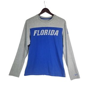 Nike University Of Florida Gators Long Sleeve T Shirt Blue Gray Small Cotton